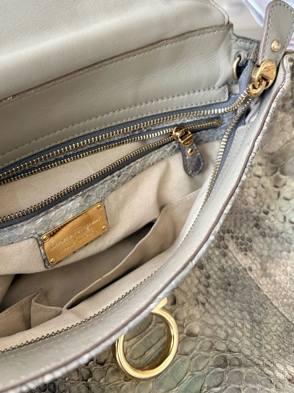 Salvatore Ferragamo Sofia Python Satchel